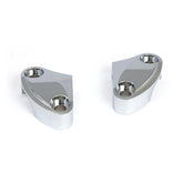Handlebar Top Clamp Set. Chrome, Scalloped Top Clamps Mcs