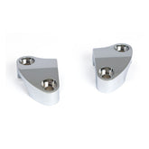 Handlebar Top Clamp Set. Chrome, Plain Top Clamps Mcs