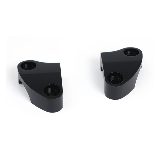 Handlebar Top Clamp Set. Black, Plain Top Clamps Mcs
