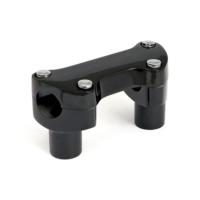 2" Rise Handlebar Riser Set + Top Clamp With Lip. Black Risers Mcs