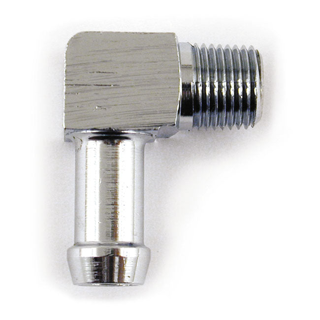 Oil Line Fitting, 90 Degree. 1/8 27 Npt To 5/16". Chrome Oil Line Fittings Mcs