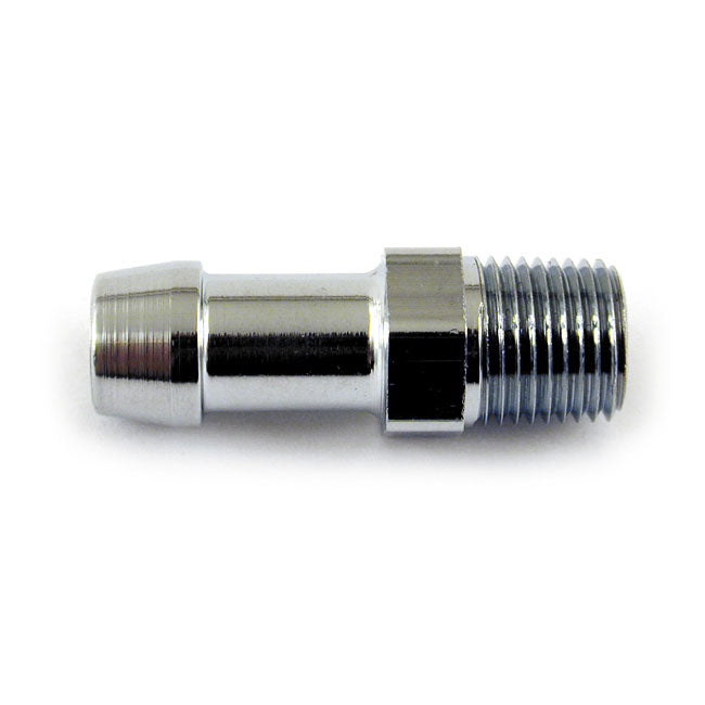 Oil Line Fitting, Straight. 1/8 Npt To 5/16". Chrome Oil Line Fittings Mcs