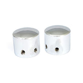 Front Axle Nut Cap Kit. Chrome. Domed Axle Covers Mcs