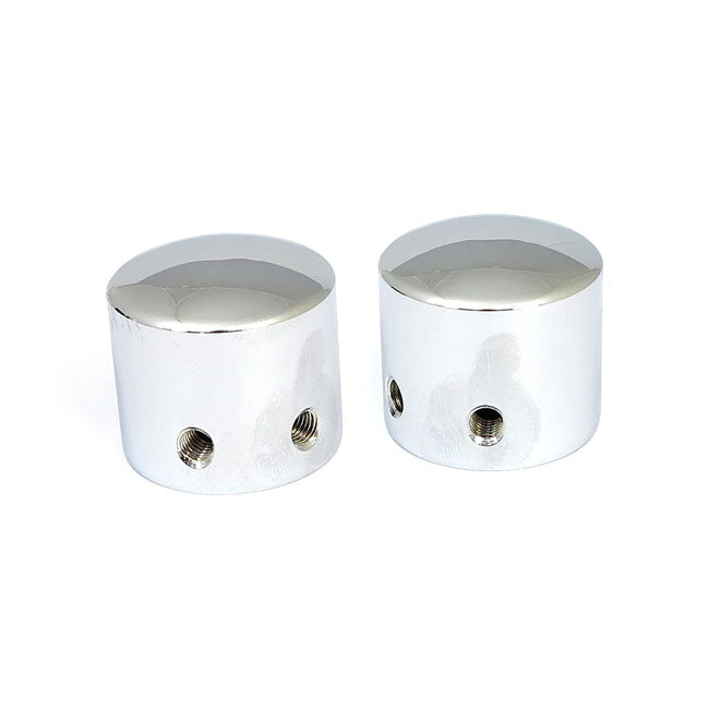 Front Axle Nut Cap Kit. Chrome. Domed Axle Covers Mcs