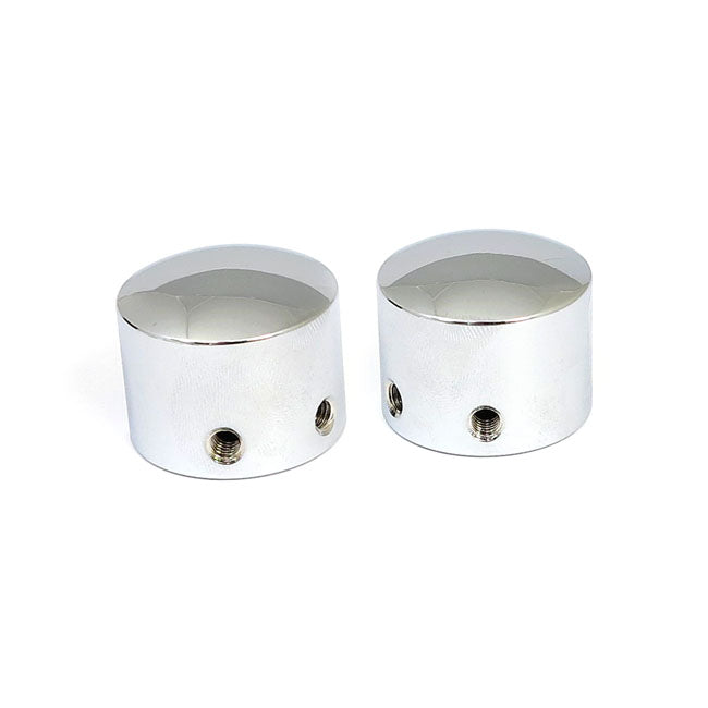 Front Axle Nut Cap Kit. Chrome. Domed Axle Covers Mcs