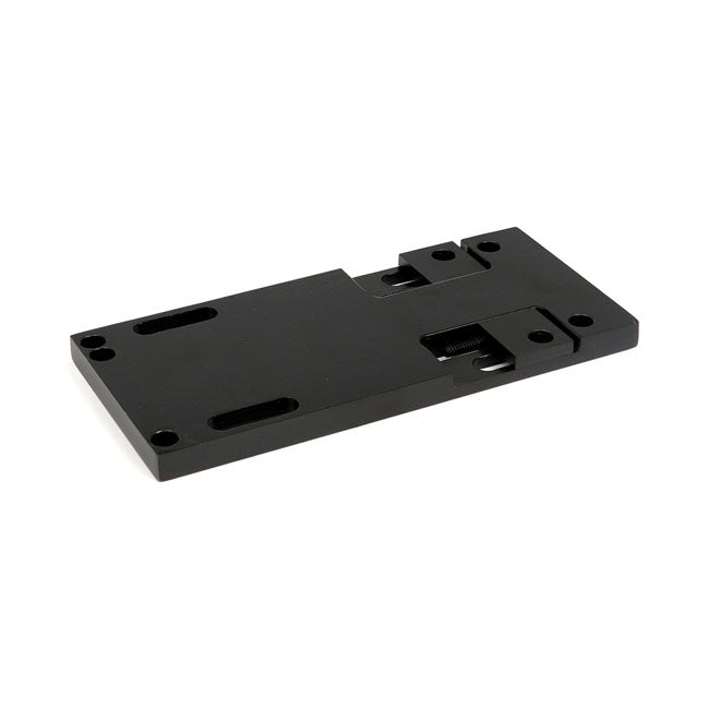 4 Speed Transmission Mount Plate. Adjustable. Black Transmission Mount Plates Mcs