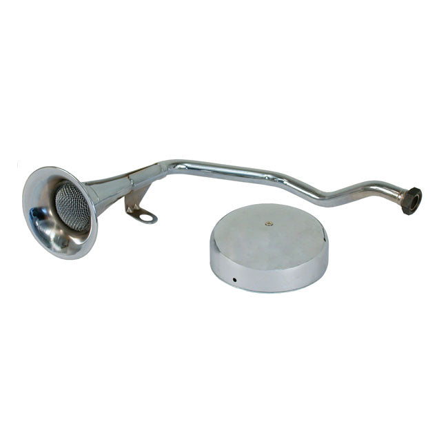 Early Style Trumpet Horn Kit. 6 Volt. Chrome Horns Mcs