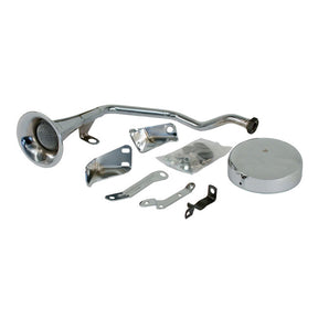 Early Style Trumpet Horn Kit. 6 Volt. Chrome Horns Mcs