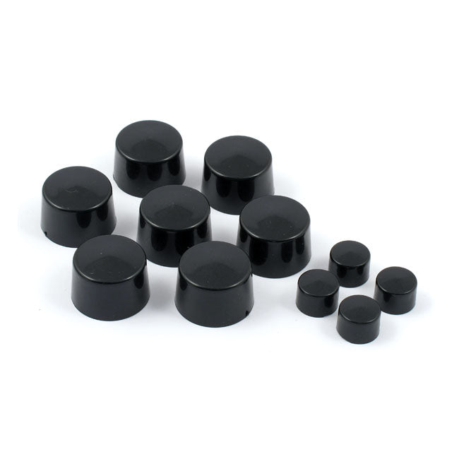 Smoothtopps, Push On Bolt Cover Set. Black Bolt Covers Usa Sizes Mcs