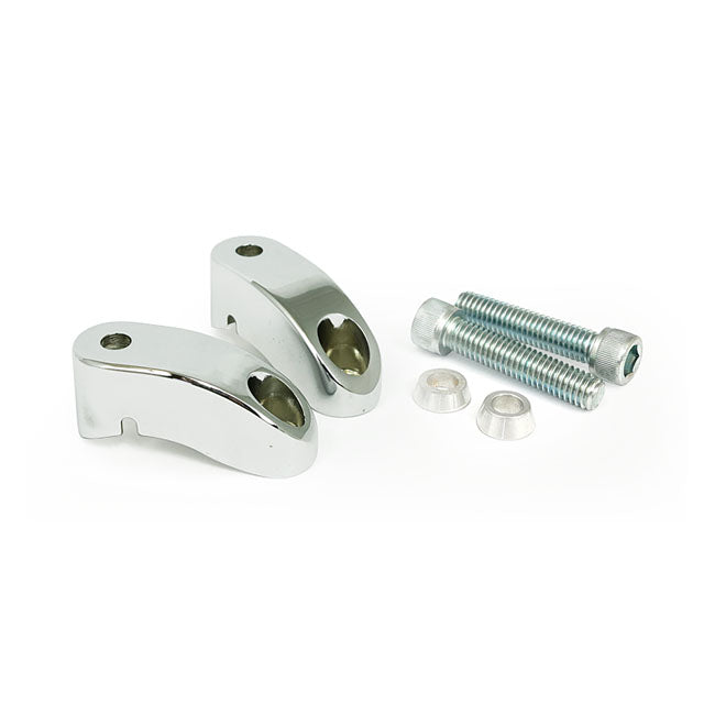 Shortened Turn Signal Mount Kit. Front, Chrome Turn Signals Mounts Mcs