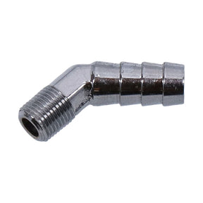 Oil Line Fitting, 45 Degree. 1/8" 27 Npt To 3/8". Chrome Oil Line Fittings Gardner Westcott