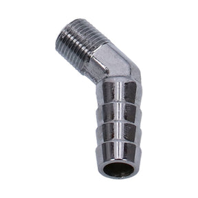 Oil Line Fitting, 45 Degree. 1/8" 27 Npt To 3/8". Chrome Oil Line Fittings Gardner Westcott