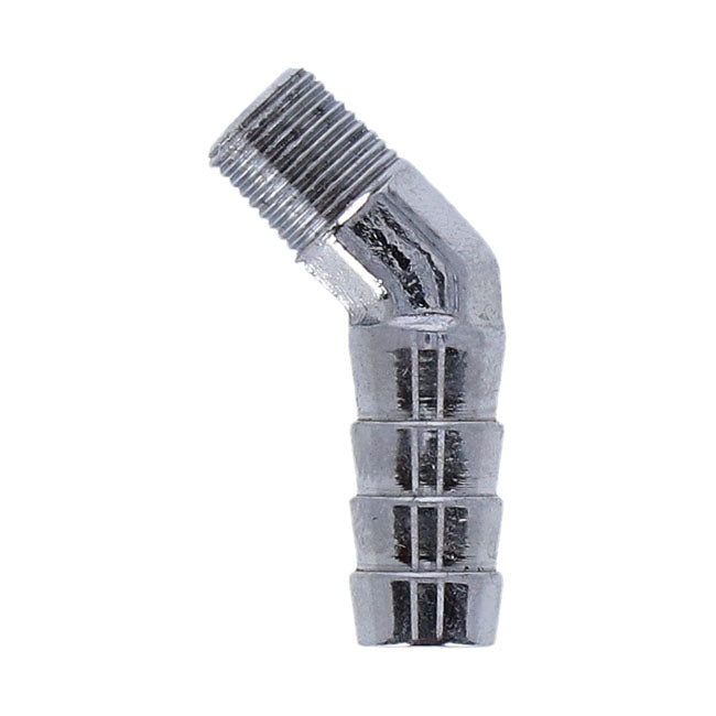 Oil Line Fitting, 45 Degree. 1/8" 27 Npt To 3/8". Chrome Oil Line Fittings Gardner Westcott