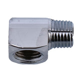Adapter Oil Line Fitting, 90 Degrees. 1/4" Npt. Chrome Oil Pressure Gauges Gardner Westcott