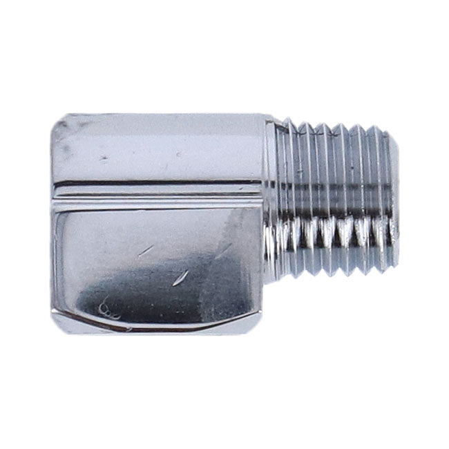 Adapter Oil Line Fitting, 90 Degrees. 1/4" Npt. Chrome Oil Pressure Gauges Gardner Westcott