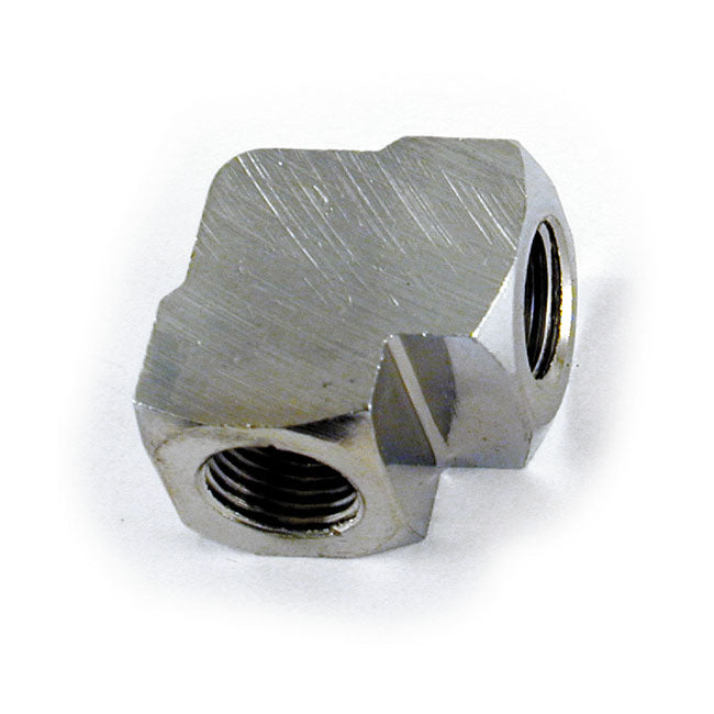 Oil Gauge Fitting 90� 1/8 Npt To 1/8" Npt. Chrome Oil Pressure Gauges Mcs