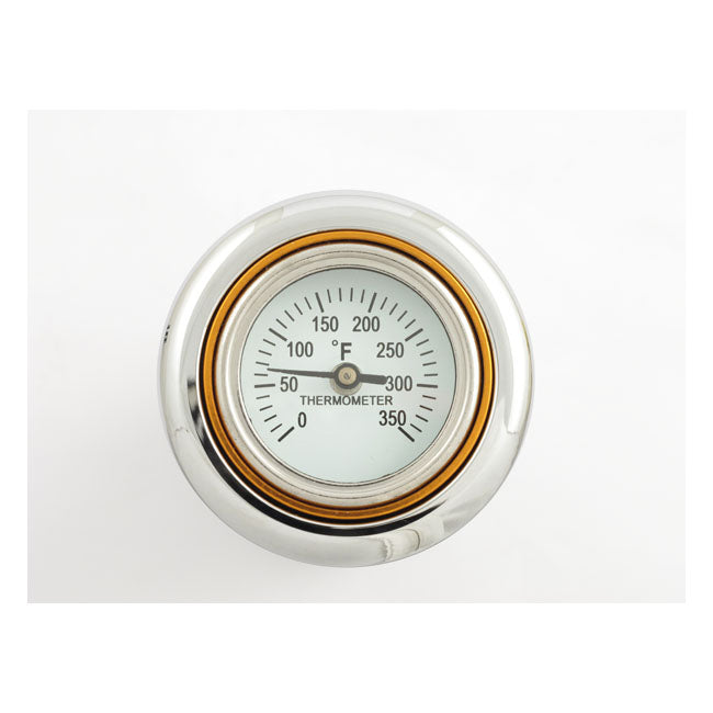 Billet Oil Cooler, With Temperature Gauge. Chrome Oil Cooler Mcs
