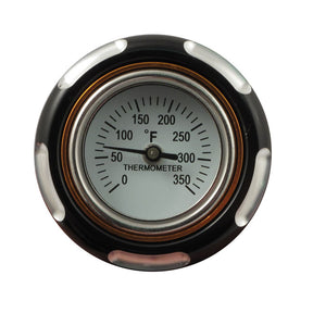 Billet Oil Cooler, With Temperature Gauge. Black Oil Cooler Mcs
