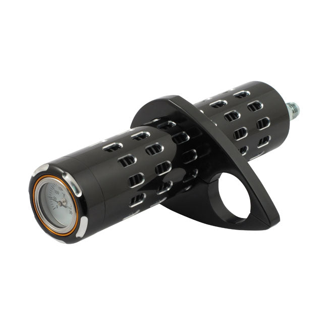 Billet Oil Cooler, With Temperature Gauge. Black Oil Cooler Mcs
