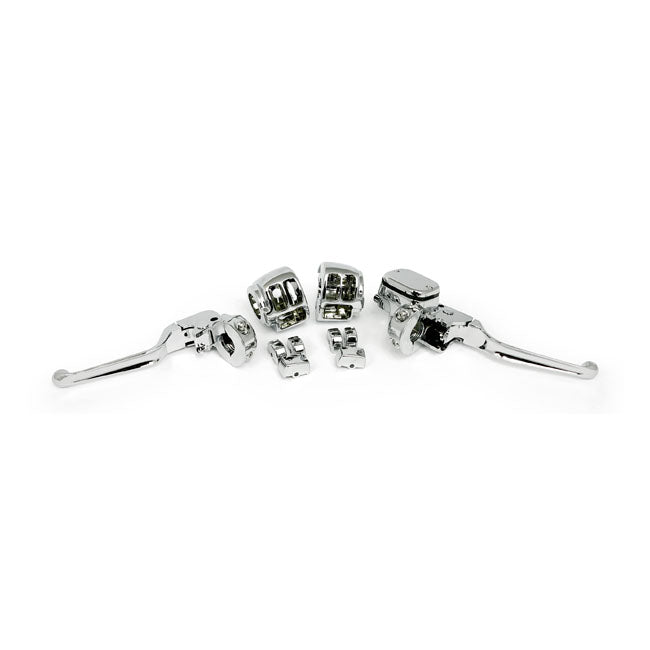 Handlebar Control Kit Chrome 9/16" Bore Handlebar Control Kits Mcs
