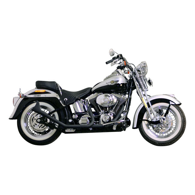 Paughco, Side by side Upswept Fishtails exhaust. Black HEADPIPES Paughco