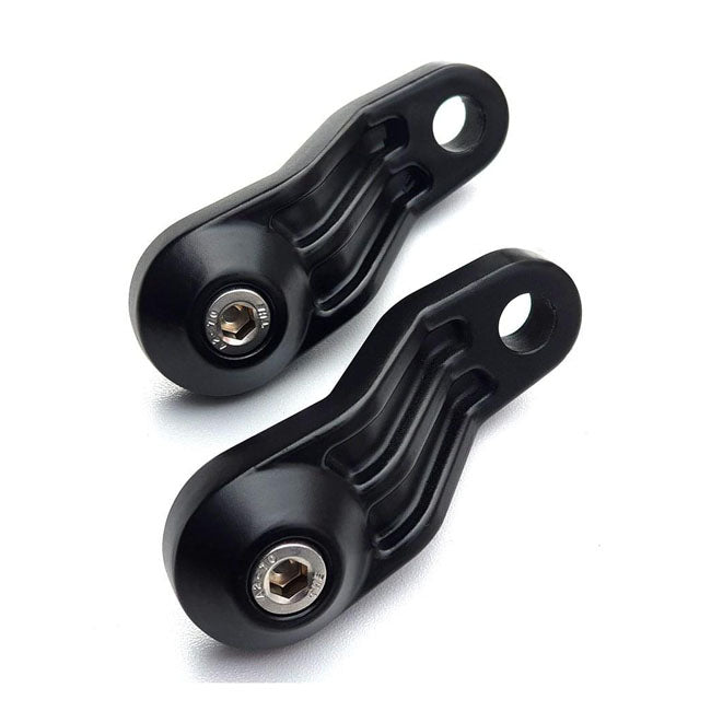 Motone, Ribbed Triline Turn Signal Brackets. Black Turn Signals Mounts Motone