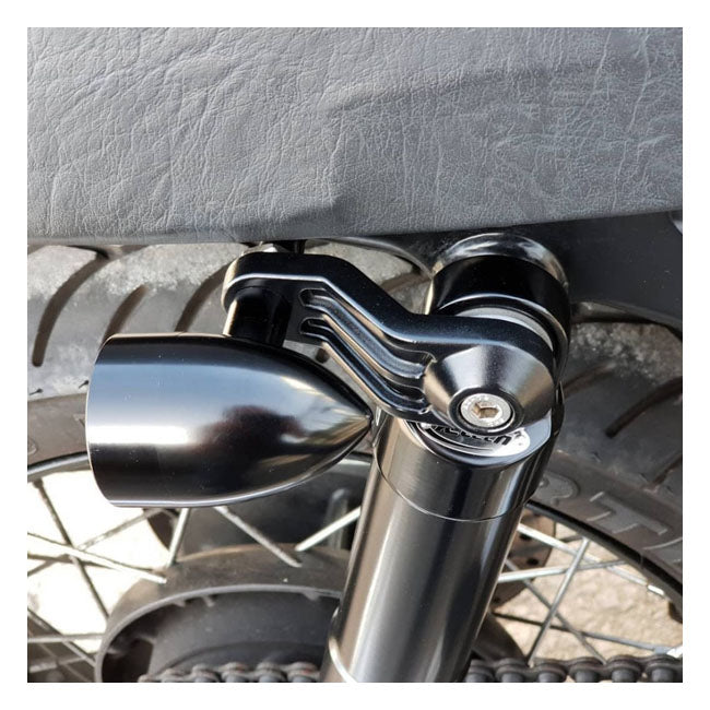 Motone, Ribbed Triline Turn Signal Brackets. Black Turn Signals Mounts Motone