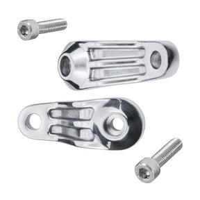 Motone, Ribbed Triline Turn Signal Brackets. Polished Turn Signals Mounts Motone