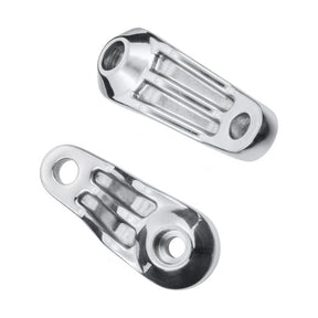 Motone, Ribbed Triline Turn Signal Brackets. Polished Turn Signals Mounts Motone