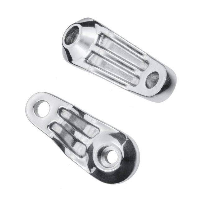 Motone, Ribbed Triline Turn Signal Brackets. Polished Turn Signals Mounts Motone