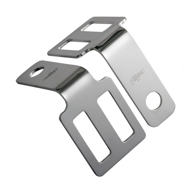 Motone Turn Signal Brackets, Under Seat Mount. Polished Turn Signals Mounts Motone