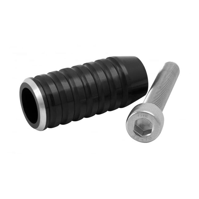 Motone, Shifter End Peg Ribbed. Black Anodized Shifter Peg Motone