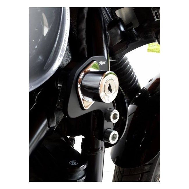 Motone Ignition Relocation Bracket, Rhs. Black Ignition Switch Brackets Motone