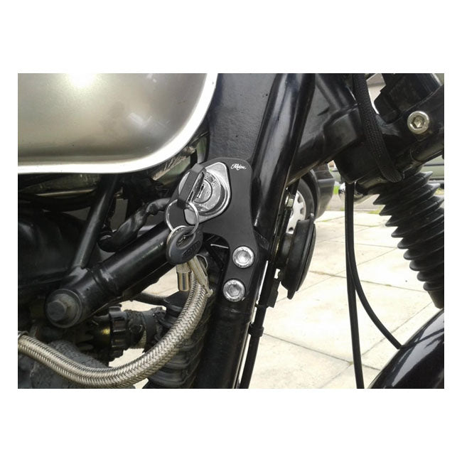 Motone Ignition Relocation Bracket, Rhs. Black Ignition Switch Brackets Motone