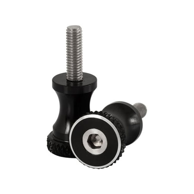 Motone, Short Quick Release Seat Bolts. 28mm, Black Seat Mount Parts Motone