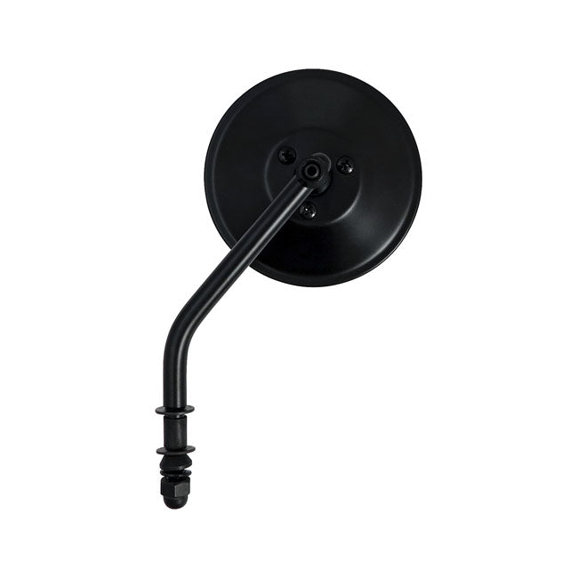 Steel 4" Round Mirror. Black, Short Stem Mirrors Mcs