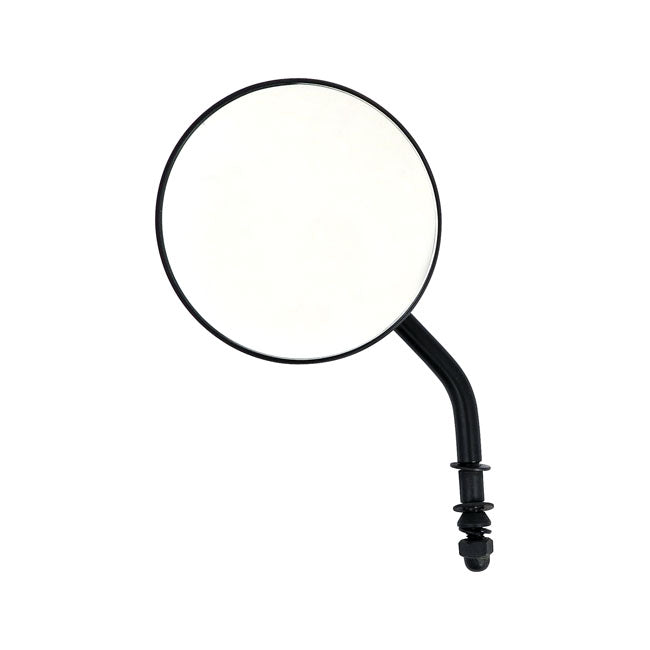Steel 4" Round Mirror. Black, Short Stem Mirrors Mcs