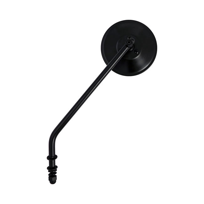 Steel 4" round mirror. Black, long stem MIRRORS Mcs
