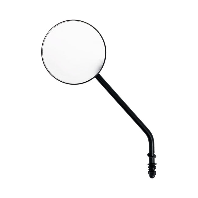 Steel 4" round mirror. Black, long stem MIRRORS Mcs