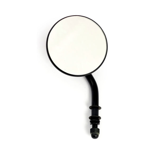 Steel 3" Round Mirror. Black, Short Stem Mirrors Mcs