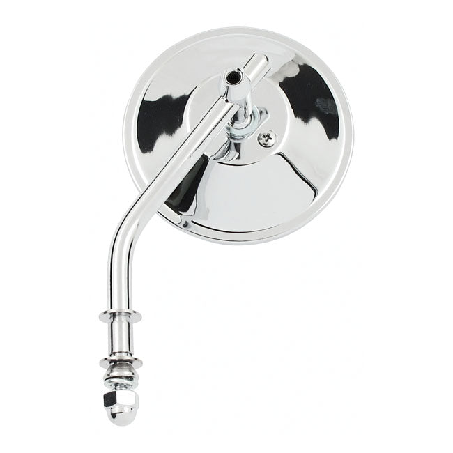 Steel 4" Round Mirror. Chrome, Short Stem Mirrors Mcs