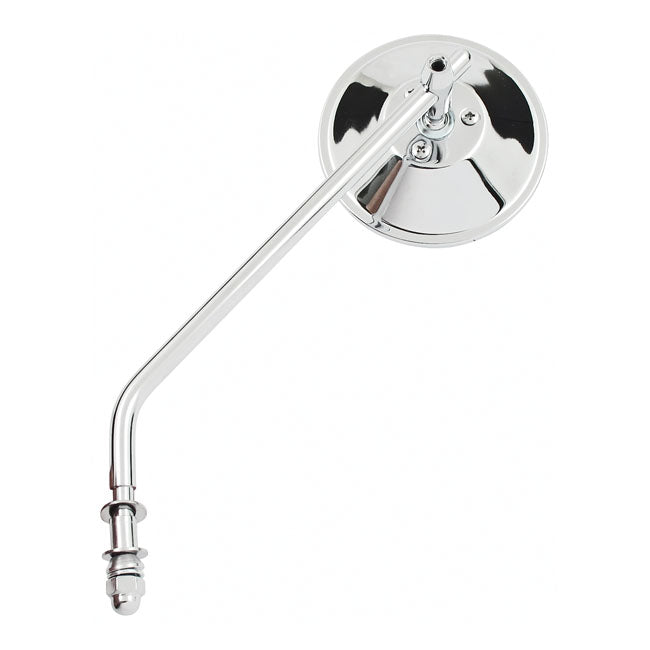 Steel 4" Round Mirror. Chrome, Long Stem Mirrors Mcs