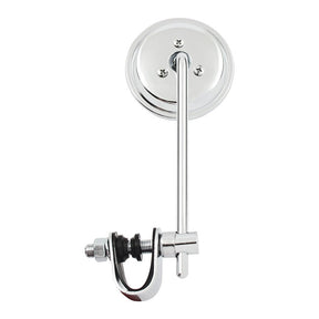 Round Clamp On Style Steel Mirror, 3" With 6" Stem Mirrors Mcs