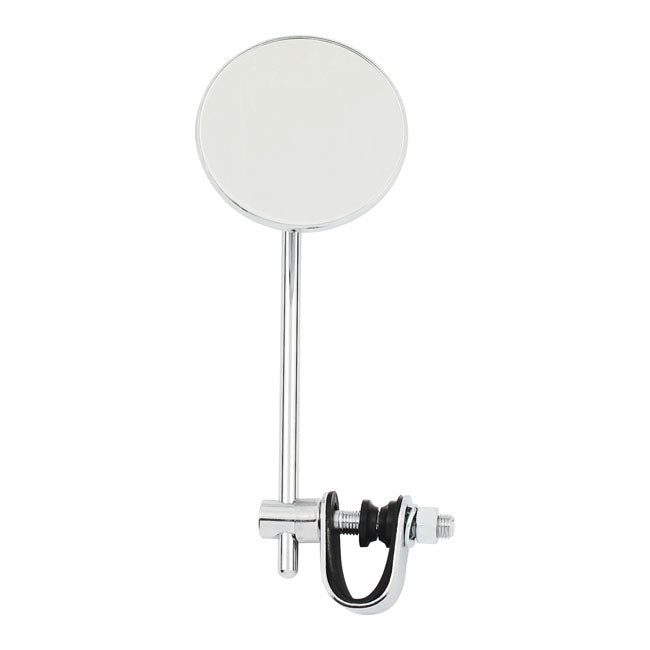 Round Clamp On Style Steel Mirror, 3" With 6" Stem Mirrors Mcs