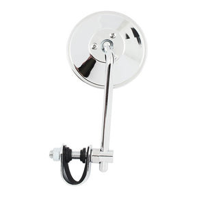 Round Clamp On Style Steel Mirror, 4" With 5" Stem Mirrors Mcs