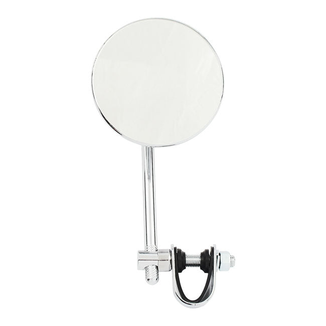 Round Clamp On Style Steel Mirror, 4" With 5" Stem Mirrors Mcs