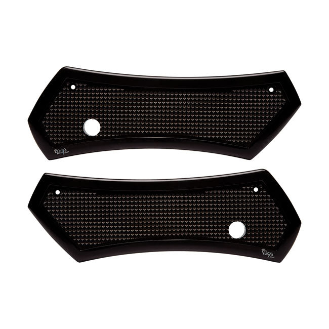 Vity''S Design, Diamond Saddlebag Latch Cover Set. Black Latch Covers Vity's Design