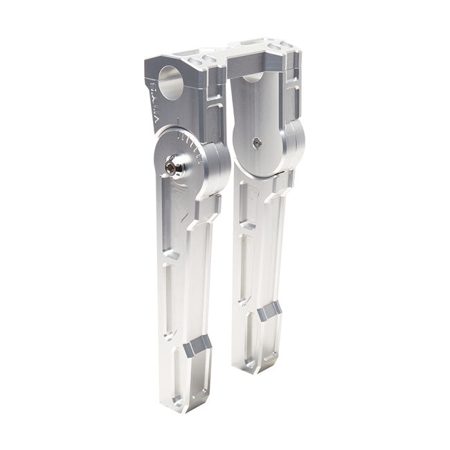 10" Adjustable Risers For 1-1/8" Handlebar Clamp, Silver Risers Vity's Design