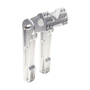 10" Adjustable Risers For 1-1/8" Handlebar Clamp, Silver Risers Vity's Design