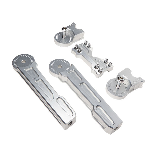 Vity's Design 10" Adjustable Risers For 1" Handlebar Clamp, Silver Risers Vity's Design